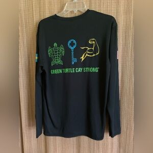 Black LS Rash Guard Tee with Flag Accents